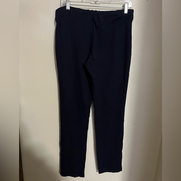 LAUREN RALPH LAUREN Classic Pull On Straight Leg Dress Pants Stretch Navy Size M - Picture 2 of 2